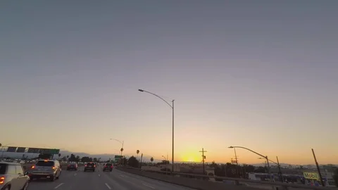 Driving on the 101 freeway in to the Sunset￼. Stock Footage 119333482