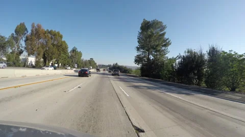 Driving on 405 Freeway At 101 Freeway Interchange Stock Footage 62727556