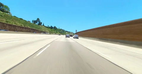 Driving on 405 Freeway during rush hour traffic in Los Angeles, California, 4K Stock Footage 131550963