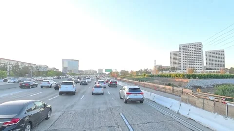 Driving 405 North Irvine CA from Bus October 2025 Stock Footage 319349580