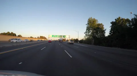 Driving on 405 South at the 110 Freeway Interchange Stock Footage 62727003