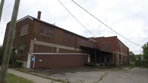 Driving by Abandoned Building Stock Footage 101174754