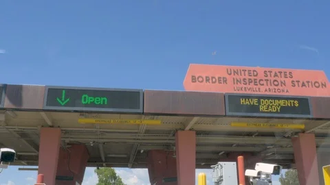 Driving Across the Border Between US and Mexico Stock Footage 100799848