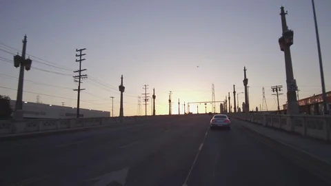 Driving Across The Fourth Street Bridge In Downtown Los Angeles Stock Footage 70162002