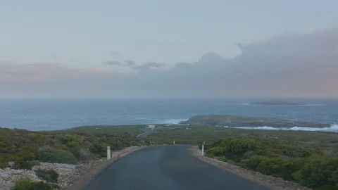 Driving to the Admirals Arch in Flinder's Chase National Park, Kangaroo Island Stock Footage 89481097