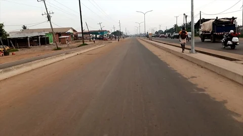 Driving in Africa Stock Footage 129059673