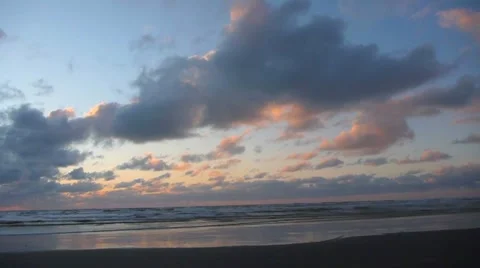 Driving Along Beach During Ocean Sunset 1 Stock Footage 10829217