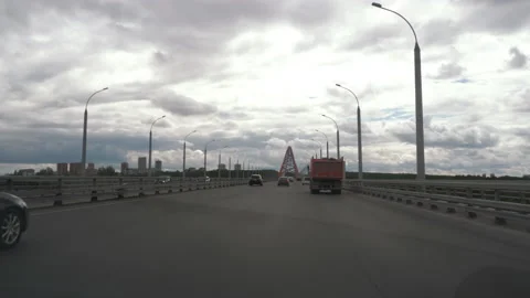 Driving along the bridge Video stock 160490743