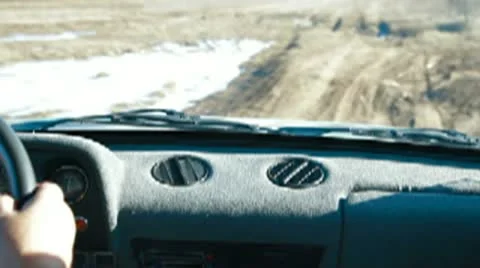 Driving Along a Country Road Stock Footage