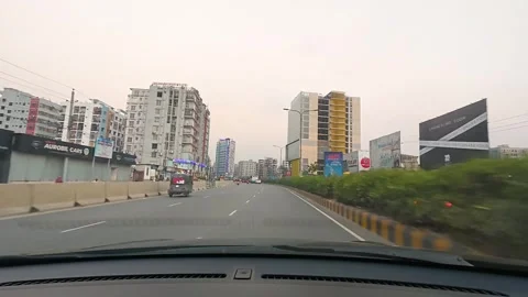 Driving Along ECB Road, Mirpur, Dhaka Video stock 321606751