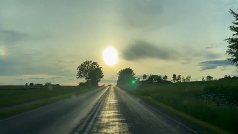 Driving along empty asphalt road Stock-Footage 336128051