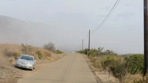 Driving Along an Empty Dirt Road Stock Footage 90770770