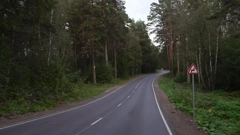 Driving Along a Forest Road 库存影片 287034623