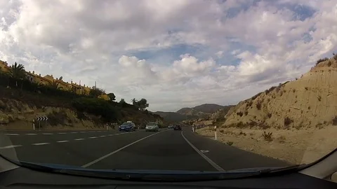 Driving along a Highway Stock Footage 75842885