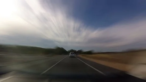 Driving along a Highway Stock Footage 75843493