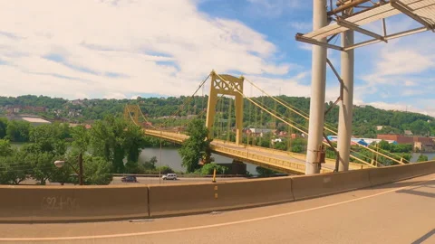Driving Along Monongahela River 스톡 동영상 222030747
