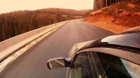 Driving along mountain road Stock Footage 14808208