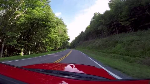 Driving along a mountain road. View from a car Video stock 135802630