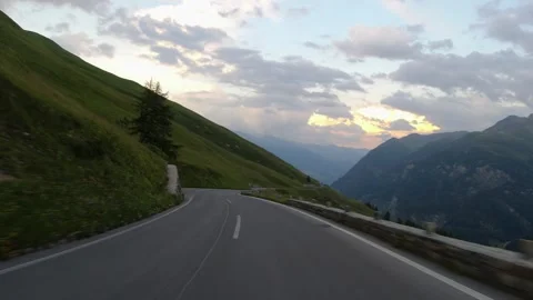 Driving along the panoramic road from the Grossglockner pass Stock Footage 249548569