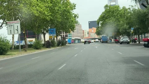 Driving Along Paseo de la Castellana in Madrid Stock Footage 337660070