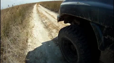 Driving along sandy lowland Stock Footage 14808295