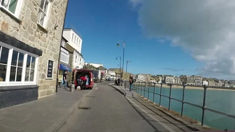 Driving along the sea front in St Ives Stock Footage 254571153