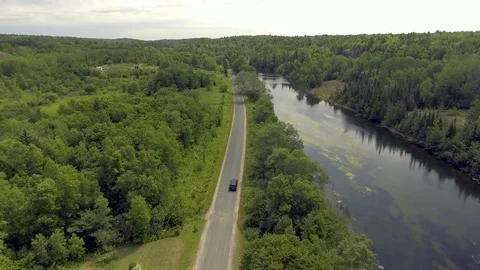 Driving Along the Serpent River in Canada Video stock 75873348