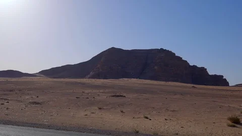 Driving alongside Desert Mountain Video stock 102448827