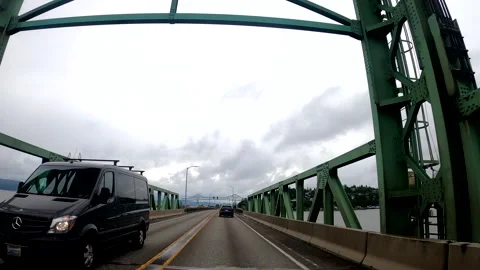Driving into Astoria, OR Stock Footage 244877052