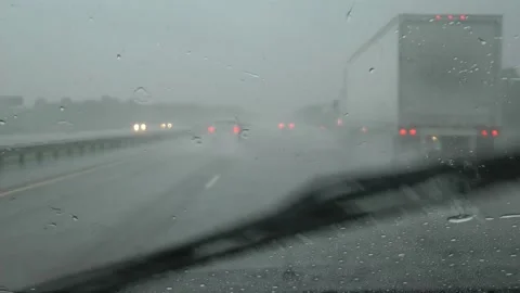 Driving in bad weather Stock Footage 165001997