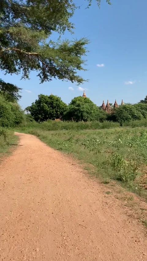 Driving in Bagan historical park Vídeo Stock 343736335