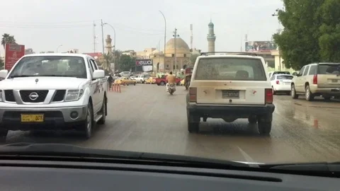Driving in Basra streets. Stock Footage 122252848