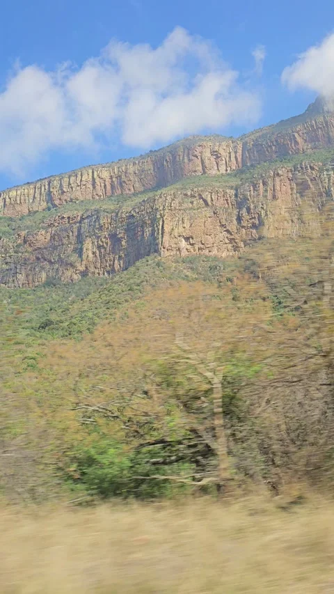 Driving below the Canyon Cliffs, Blyde River Canyon, South Africa – Vertical 8K Video stock 347946836