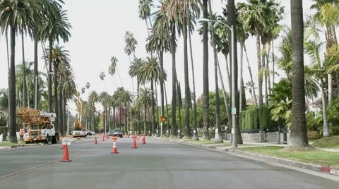 Driving in Beverly Hills Stock Footage 45158666