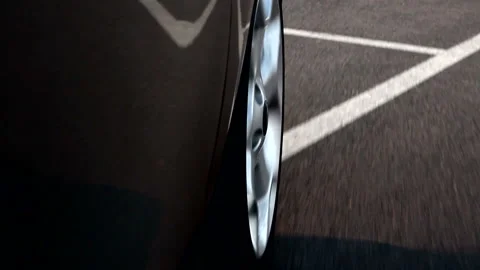 Driving a black car close up Video stock 210652896