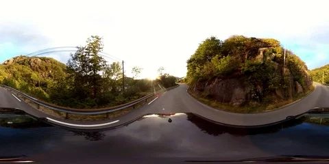 Driving black car - tiny old road on the countryside Stockbeeldmateriaal 94878829