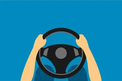 Driving on blue background. Isolated Vector Illustration Stock Illustration
