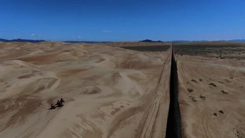 Driving up to the border wall Stock Footage 141397522