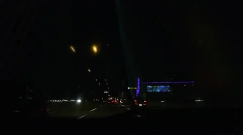 Driving Boston Night Stock-Footage 12274244