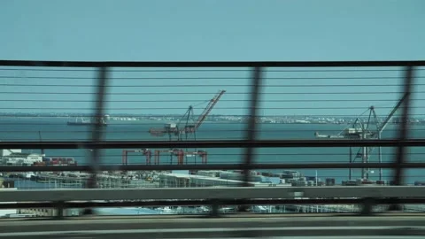 Driving on a bridge Video stock 147601669