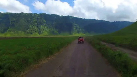 Driving to the Bromo volcano on Java Indonesia 스톡 동영상 86509503