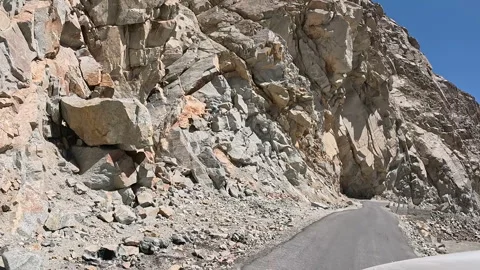 Driving on bumpy narrow road in the Ladakh Video stock 312262671