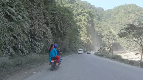 Driving on a bumpy winding road Stock Footage 163273613