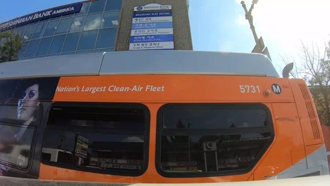 Driving By A Bus Stock Footage 123947080