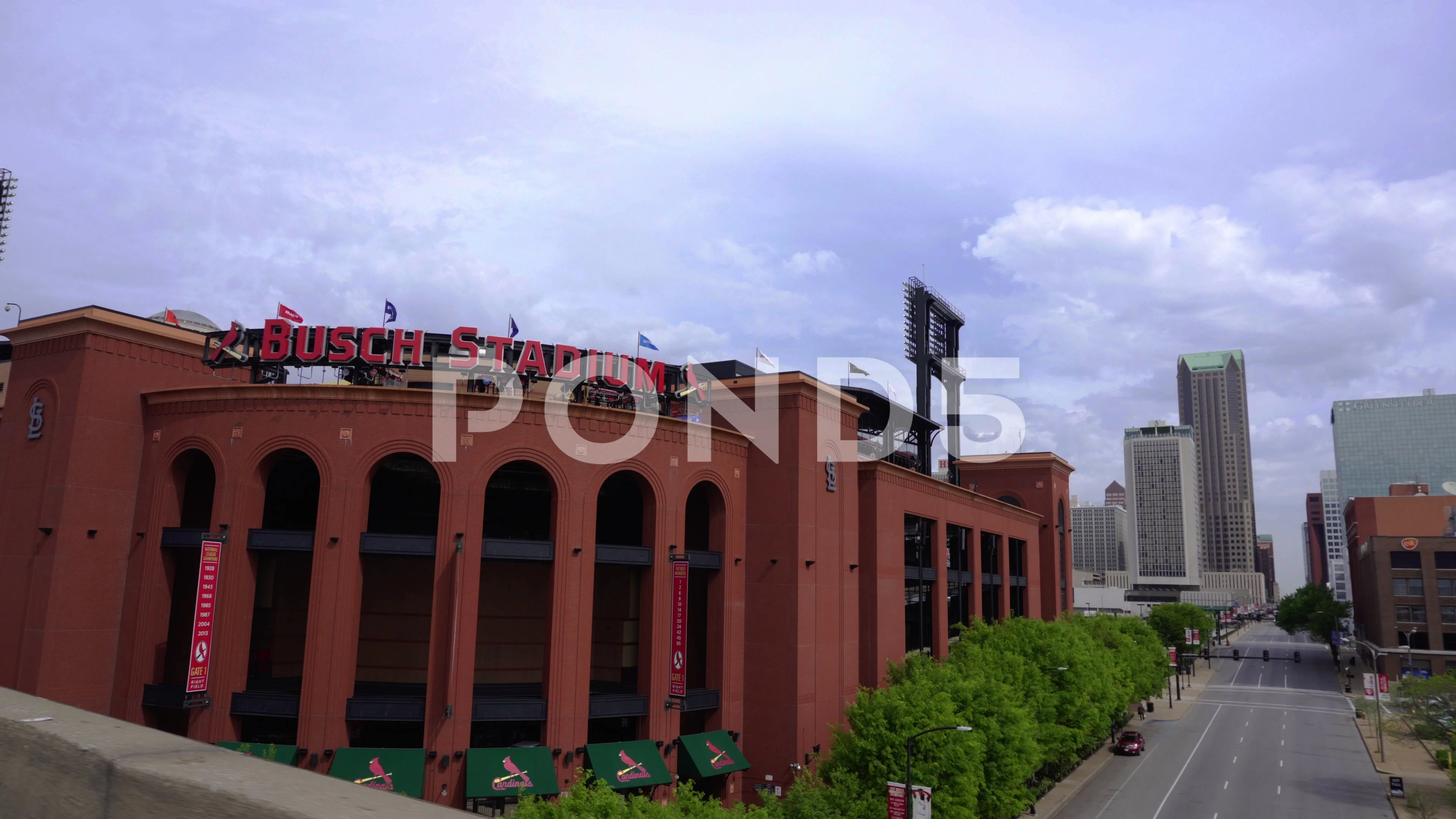 Stan Musial Statue and Busch Stadium, 1985