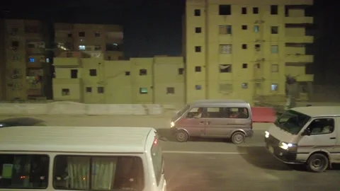 Driving in Cairo at night Stock Footage 210737021
