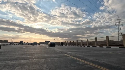 Driving the Cairo Ring Road Loop Observing the Flow of Greater Cairo Roads Stock Footage 330074815