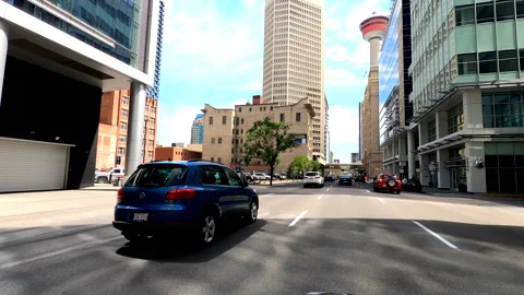 Driving to Calgary Tower Stock Footage 244814531