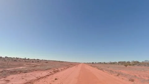 Driving - Camerons Cnr Rd - Camerons Corner QLD Stock Footage 331624260
