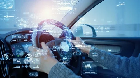 Driving car and technology concept. ITS. MaaS. Stock Footage 148311076